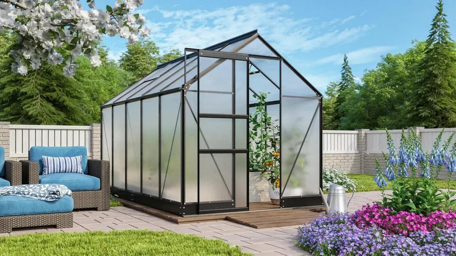 Vitavia Apollo 6200 Gewächshaus, 6mm HKP, Schwarz