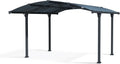 Palram Arcadia 4300 Carport – Robuste Aluminiumkonstruktion mit verzinktem Stahl, 4,3 x 3,5 m, einfache Montage, stabile Autoüberdachung in Anthrazit, 10 Jahre Garantie inklusive Regenrinne