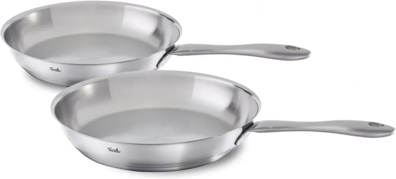 Fissler Edelstahl-Pfannenset Catania, 2-teilig (24 + 28 cm) mit Thermic-Boden, für alle Herdarten geeignet