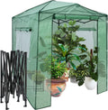 Robustes COSTWAY Gewächshaus mit PE-Gitterfolie, 180x250x230cm, rollbare Tür & 2 Fenster, ideal für Tomaten und Pflanzen