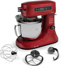 Klarstein Chiara Küchenmaschine 1600W, 5L Schüssel, 12 Stufen, Touch-Display, Leise ≤72 dB, Spülmaschinenfest, Rot