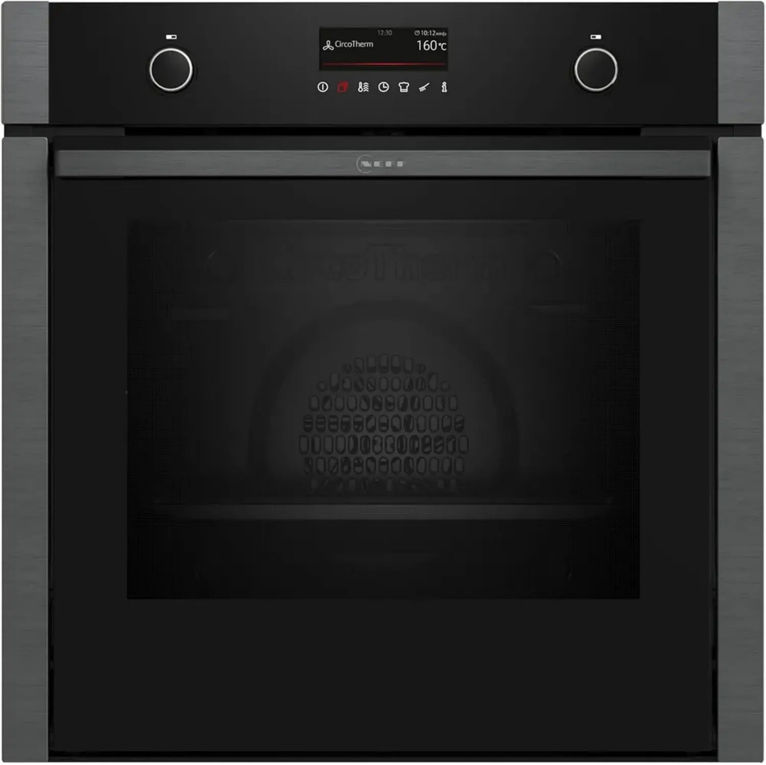 NEFF B6ACP7AG3 Einbau-Backofen, Dampfunterstützung, Slide&Hide, Pyrolyse, Air Fry, Kindersicherung, Circotherm, 60 cm, Graphitgrau