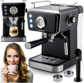 Berdsen Espressomaschine mit Siebträger, 20 Bar, Milchaufschäumer, 1,5 L Schwarz