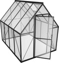 Aluminium Gewächshaus mit PC-Dachfenstern und Fundament 230x180x195cm für den Garten