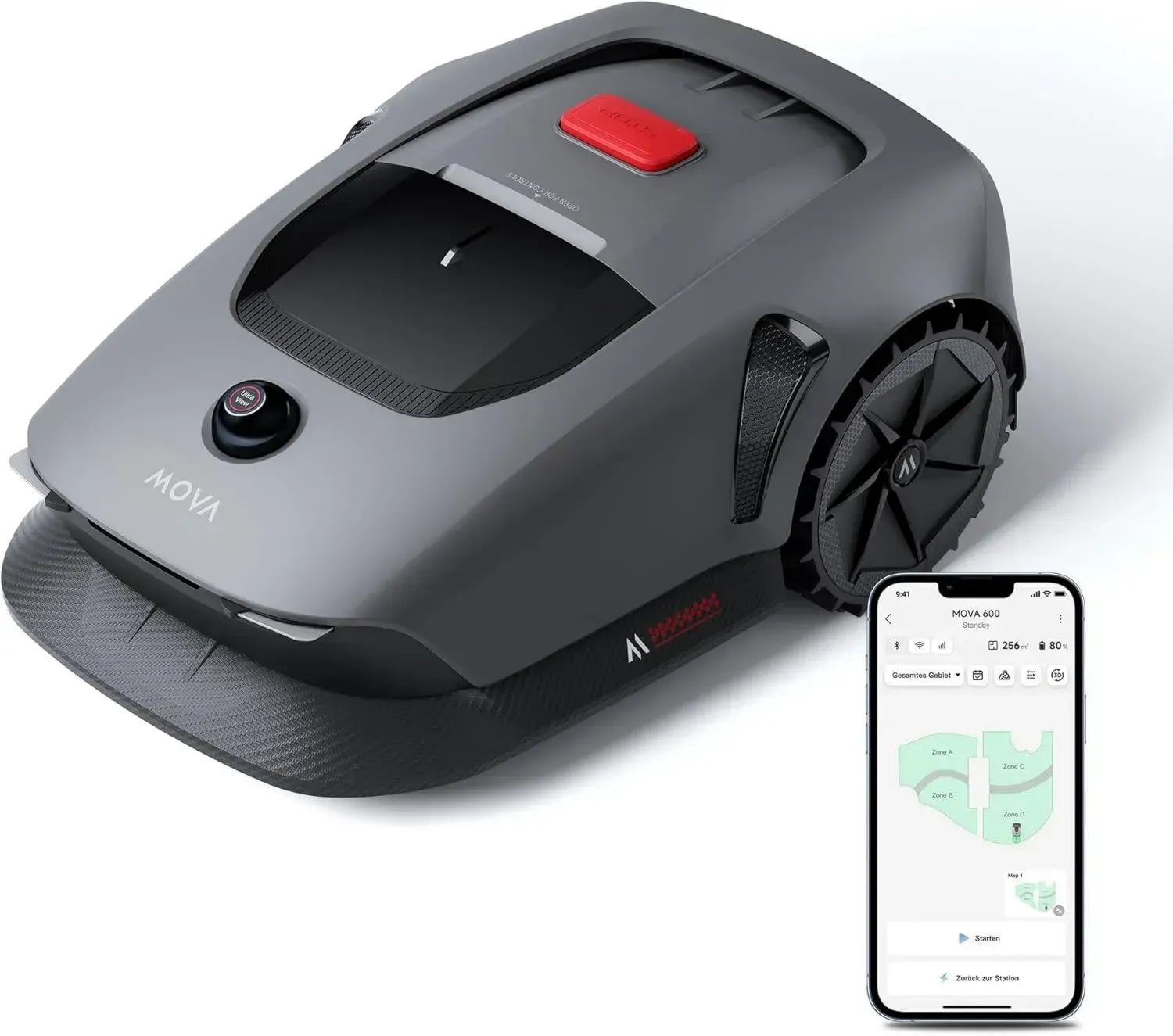 Fortschrittlicher Mähroboter mit 3D LiDAR und App-Steuerung, kabellos für Flächen bis 600 m²