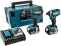 Makita 18V Akku-Kombo-Kit: Bohrschrauber & Schlagschrauber mit 2 Akkus und Ladegerät