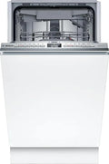 Bosch Einbau-Geschirrspüler Serie 4, 45 cm, 10 Maßgedecke, leise, Besteckkorb, Weiß