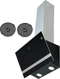 K&H Moderne Dunstabzugshaube 60cm mit Umluft und Abluft, Energieeffizienzklasse A++, Schwarz