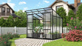 Vitavia Freya 5900 Gewächshaus, Schwarz, 5,9 m², 6 mm Polycarbonatplatten | Wetterbeständiges & stabiles Gewächshaus | Ideal für Gemüse & Pflanzen | Langlebig & robust