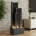 LED-beleuchteter Wasserfall-Gartenbrunnen 99 cm - Dekorative Wasserspiele für Innen- und Außenbereich