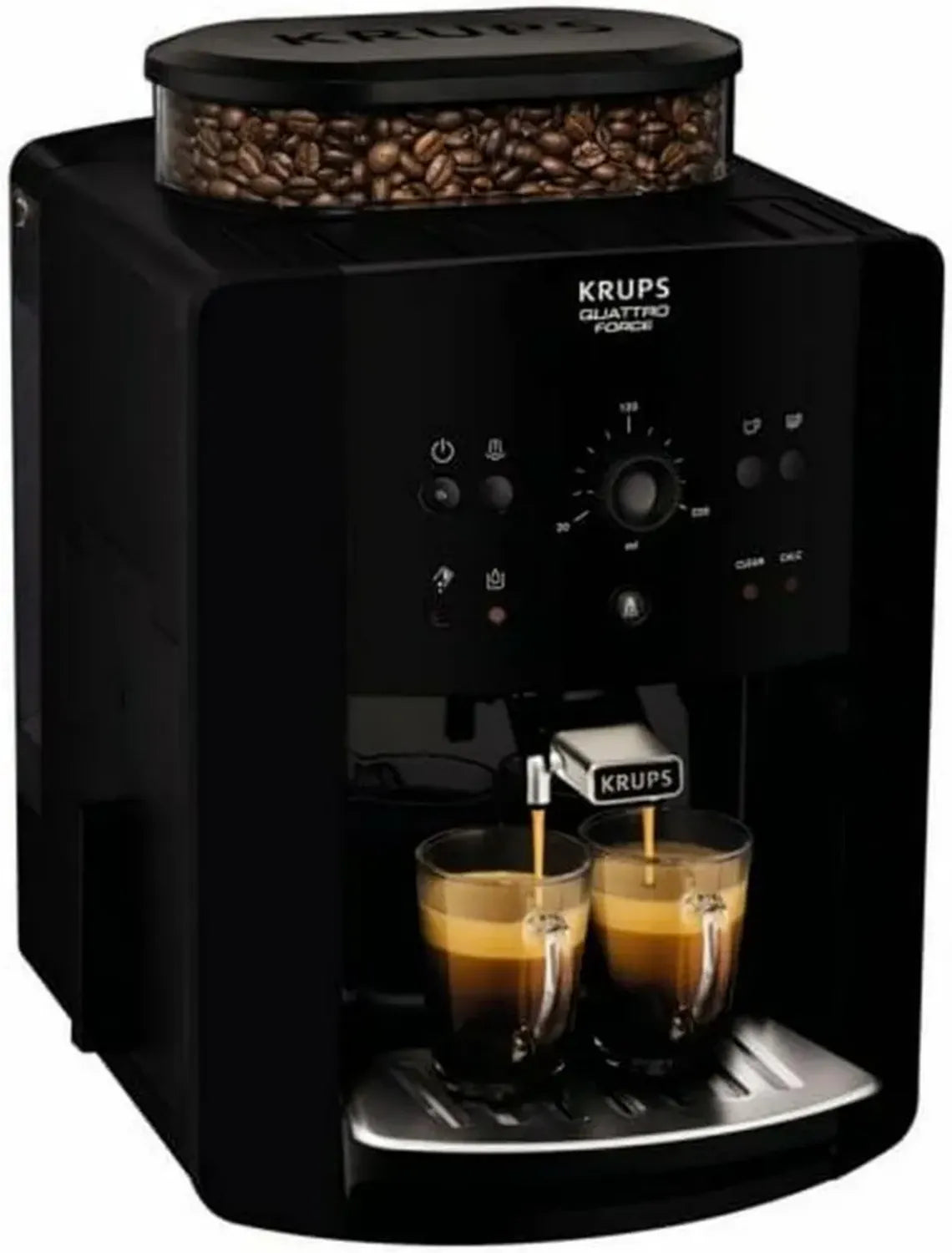 Krups Arabica Kaffeevollautomat EA8110 mit Quattro Force, Schwarz