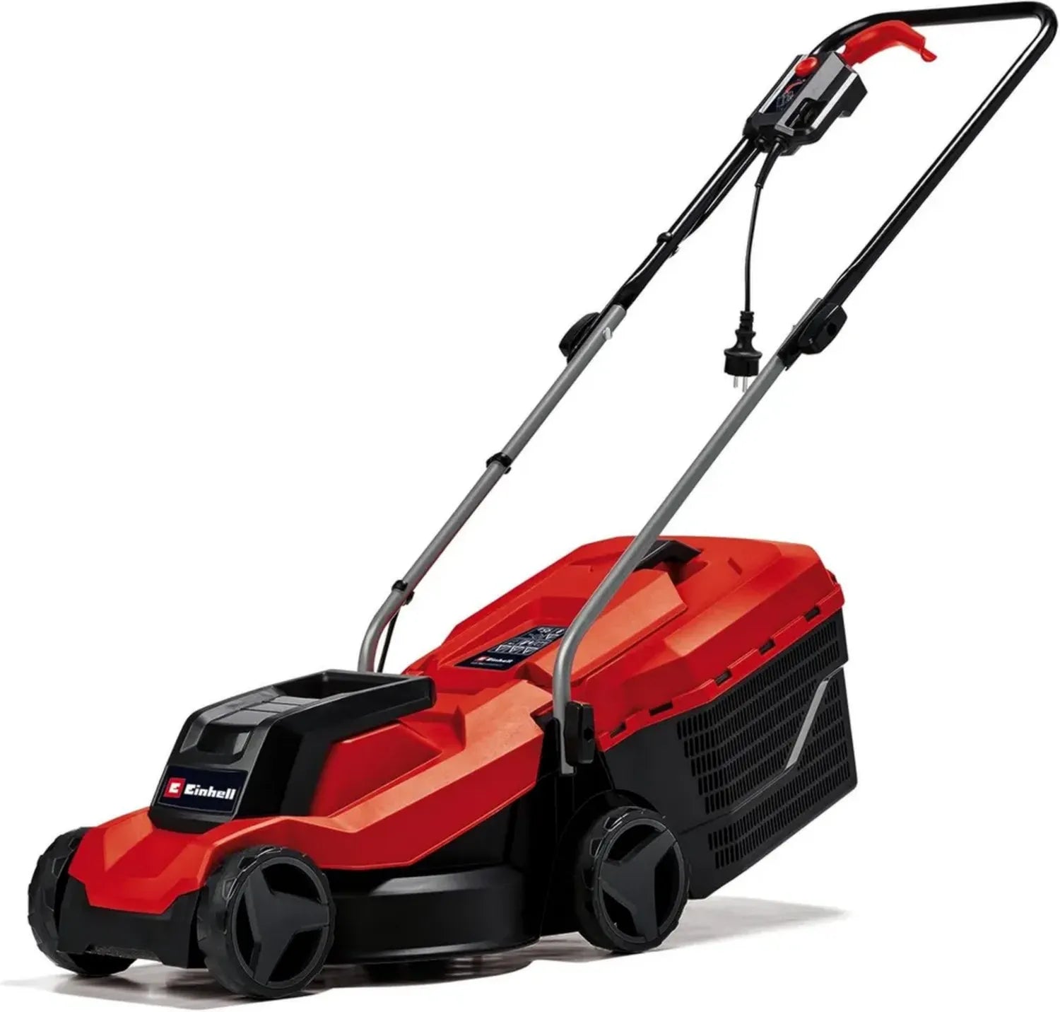 Einhell Elektro-Rasenmäher GC-EM 1000/32 - Leistungsstarker 1000 W Motor, 32 cm Schnittbreite, ideal für Flächen bis 300 m², 30 L Grasfangkorb, verstellbare Schnitthöhe 30-70 mm, platzsparend klappbar