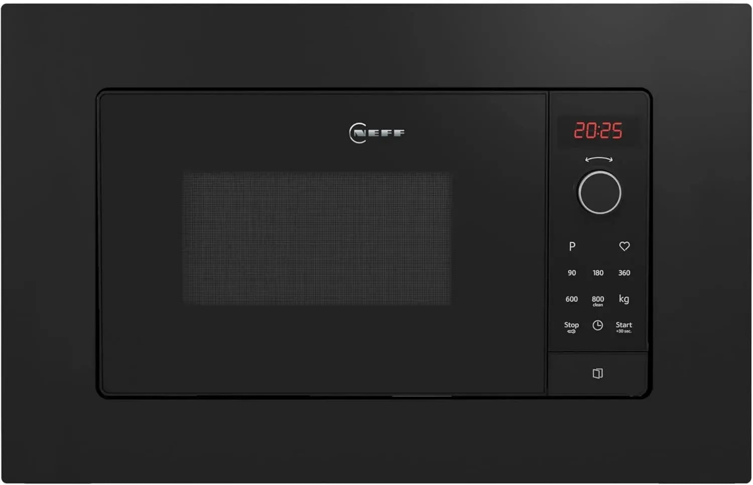 NEFF Einbau-Mikrowelle ohne Grill, N 50, Auto-Programme, EasyClean, Drehknebel & LED, Hochmontage geeignet, Schwarz