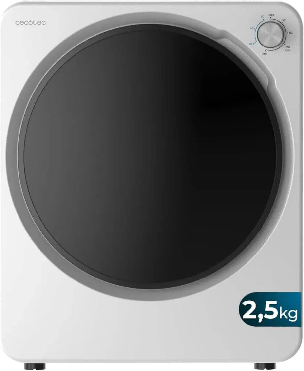 Kompakter Cecotec Ablufttrockner 2,5 kg, 950 W, 6 energieeffiziente Programme