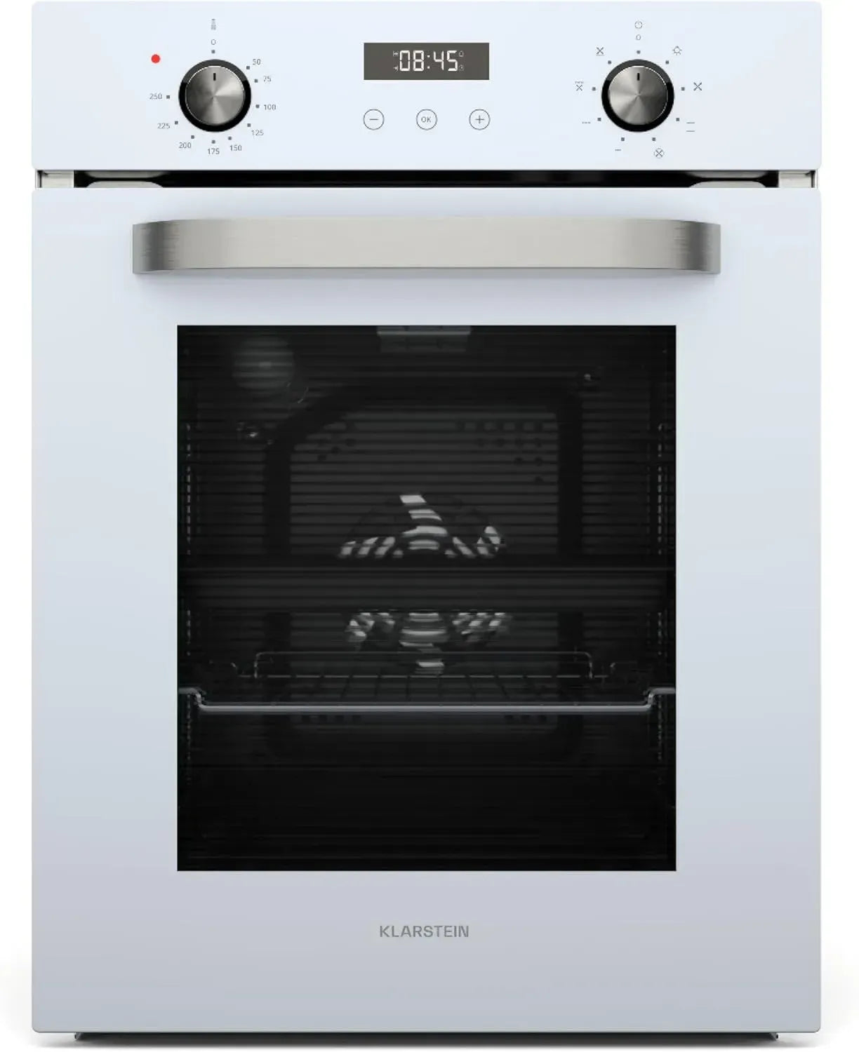 Klarstein Einbaubackofen 45 cm - 9 Programme, Dampfreinigung, Schwarzes Glas, Energieklasse A