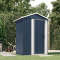 SECOLI Kleiner Geräteschuppen aus Metall, 126x97,5x177 cm, wetterfest in Anthrazit für Garten und Terrasse