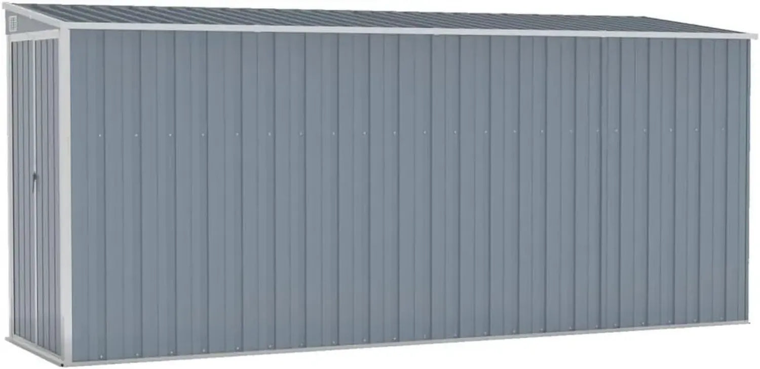 Wetterfeste Gartenhütte 118x382x178 cm: Fahrradunterstand & Geräteschuppen in Grau