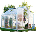 Aluminium-Gewächshaus 250x190cm mit Fundament, 2 Dachfenstern und UV-Schutz für Gartenpflanzen