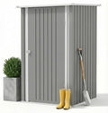 JUMMICO Metall Gartenhaus 1.5m³, Kompaktes Gerätehaus mit Flachdach und abschließbarer Tür, 95x99x160cm, Ideal für Terrasse und Rasen, Grau