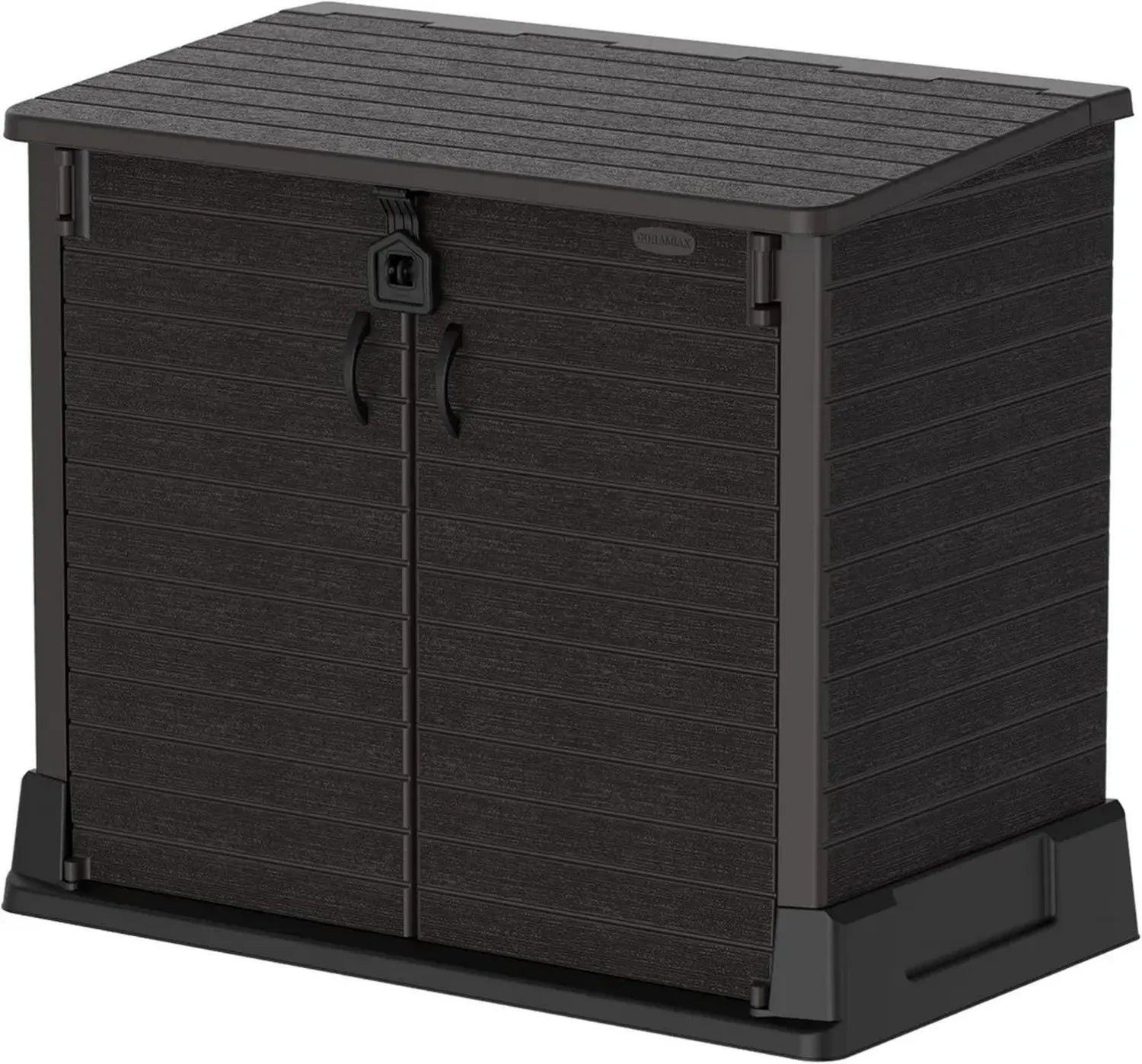 Duramax Robustes Gartenhaus 850L - Multifunktionale Aufbewahrungslösung, Ideal für Werkzeuge und Abfalltonnen, 130 x 74 x 110 cm, Dunkelbraun