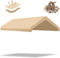Wetterfeste Carport-Plane 3x6m, Beige mit Befestigungsschlaufen