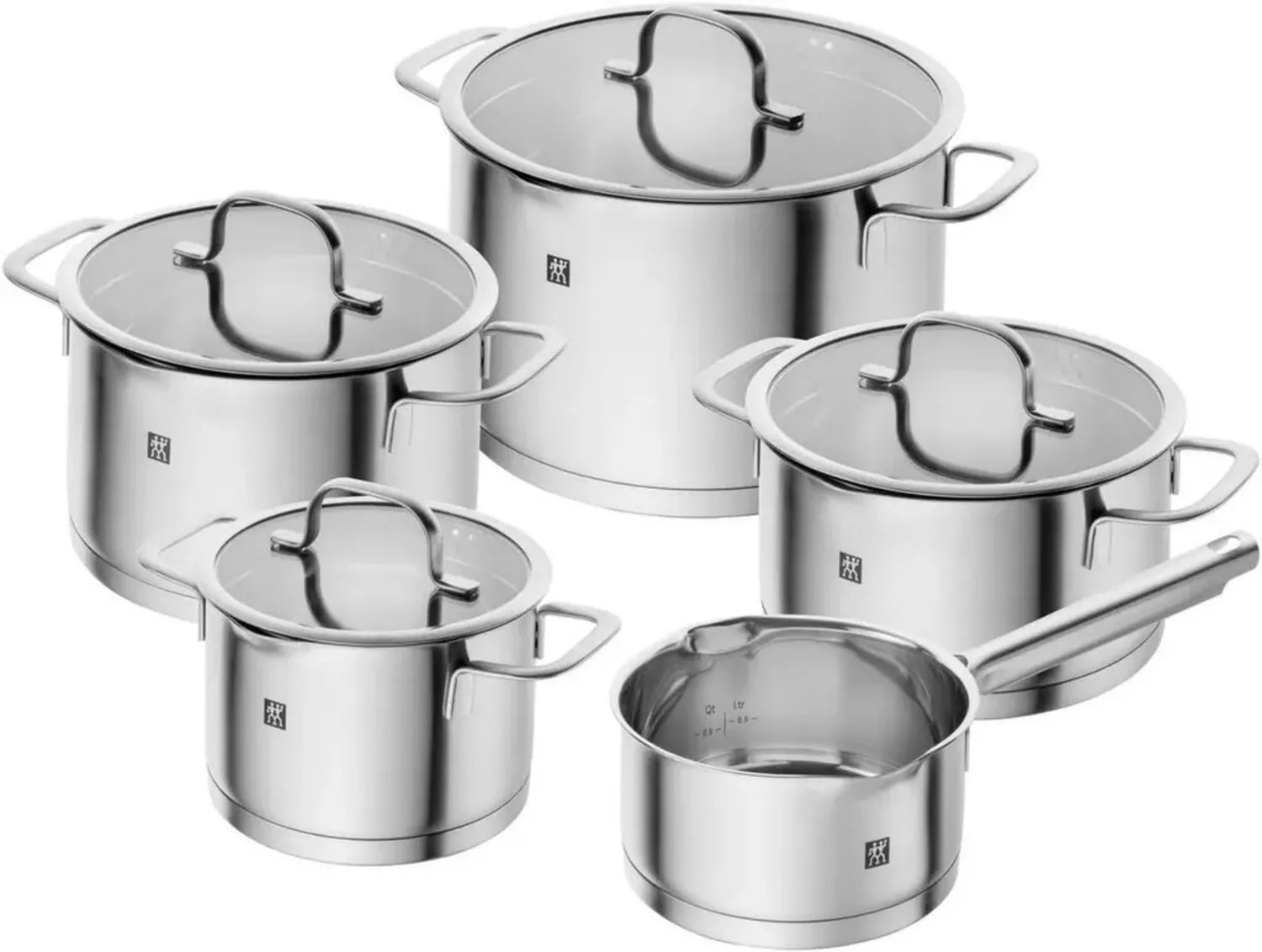 ZWILLING Edelstahl Kochtopf-Set, 5-teilig, Induktionskompatibel, Mit Ausgießfunktion