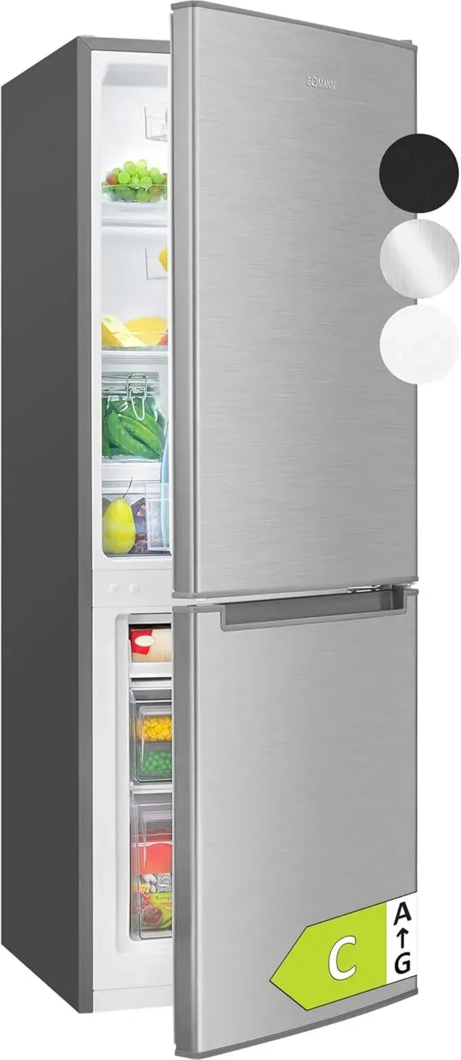 Bomann Kühlschrank mit A++ Effizienz, 143cm Höhe, Wechselbarer Türanschlag, 173L, 3 Ablagen & 2 Schubladen, 40 dB leise