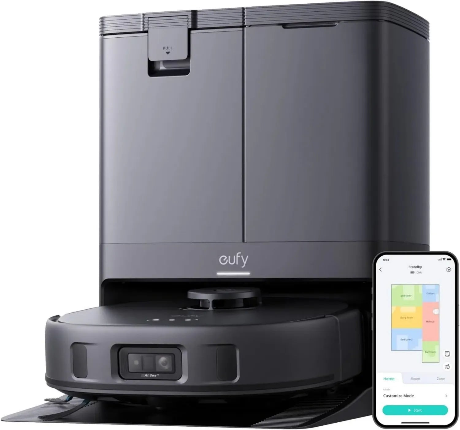eufy X10 Pro Omni Saugroboter mit 8.000Pa, Wisch- und Absaugstation, Auto-Lift-Mopp, Hindernisvermeidung