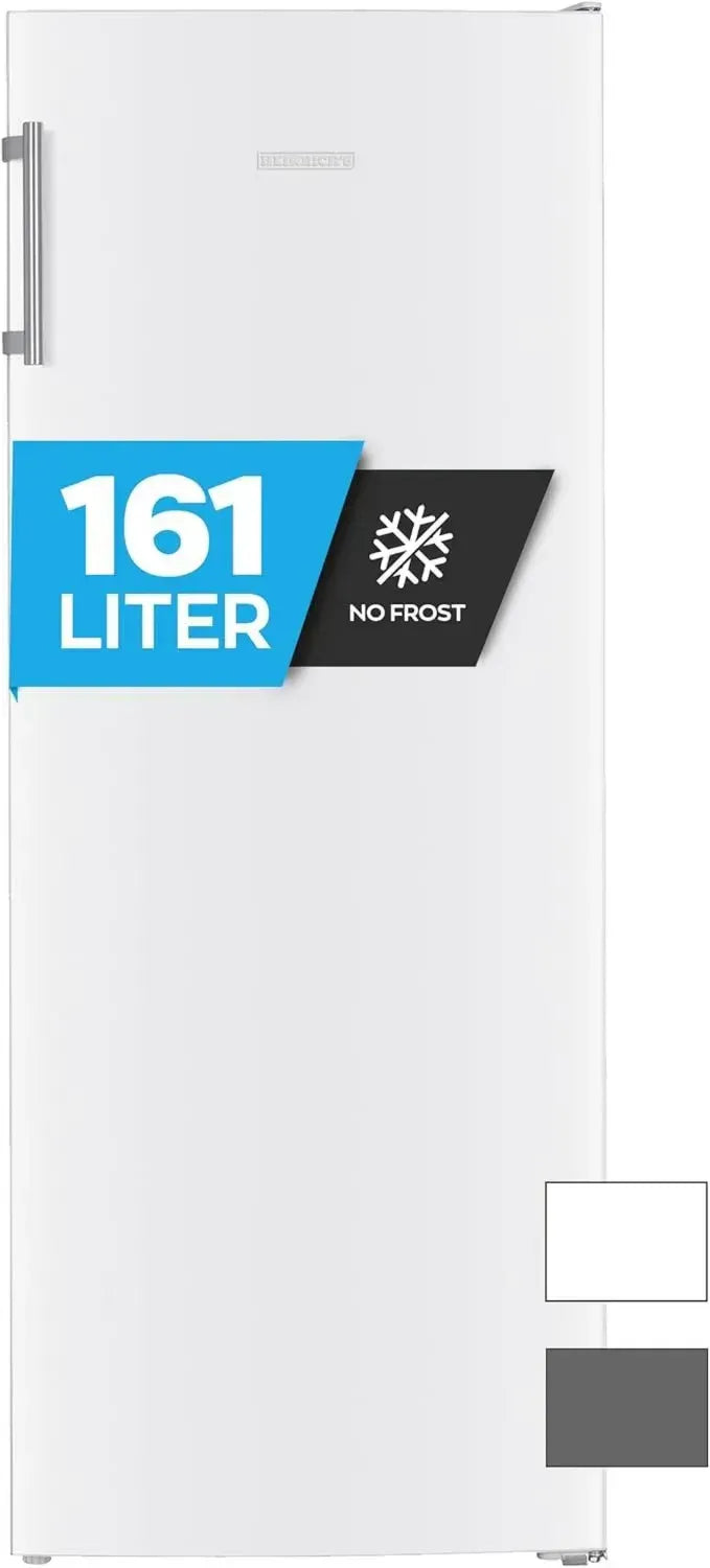 Heinrich's 161L Tiefkühlschrank, No-Frost, LED-Display, flexibler Türanschlag, Alarm, -14°C bis -22°C, 3 Schubladen, weiß