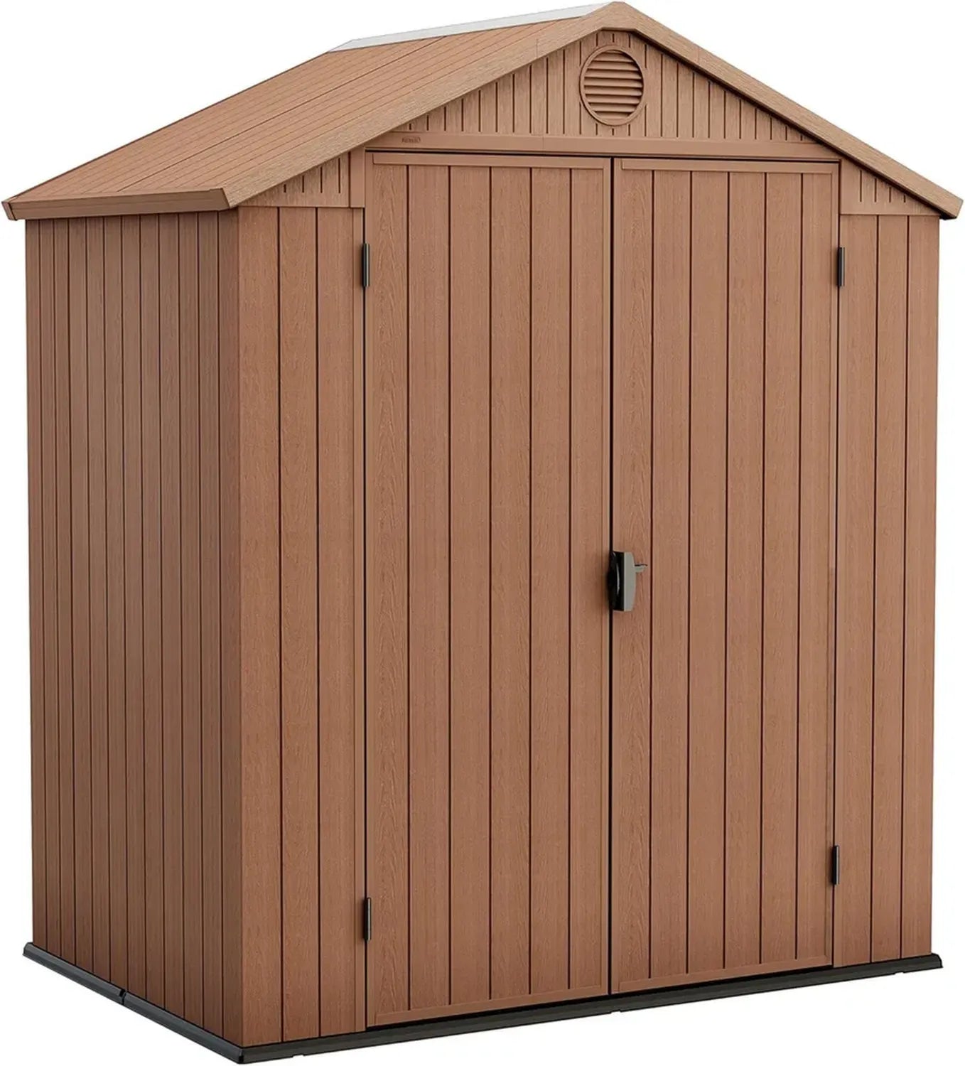 Wetterfestes Keter Gartenhaus Darwin 6x4 DD, Braun, 190x122x221cm, Pflegeleichtes Kunststoff-Gerätehaus