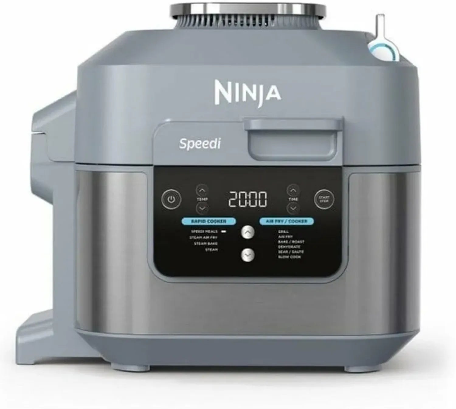 Ninja Speedi 10-in-1 Schnellkocher & Heißluftfritteuse, 5.7L, Multifunktional: Frittieren, Dampfen, Grillen, Backen, Braten, Anbraten, Langsamkochen, Für 4 Portionen, Meersalzgrau