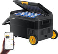 BougeRV 40L Kompressor-Kühlbox mit App-Steuerung, 12V/230V, Robuste Rollen & Griffe, IPX4 Wasserdicht, Ideal für Auto, Camping & Angeln