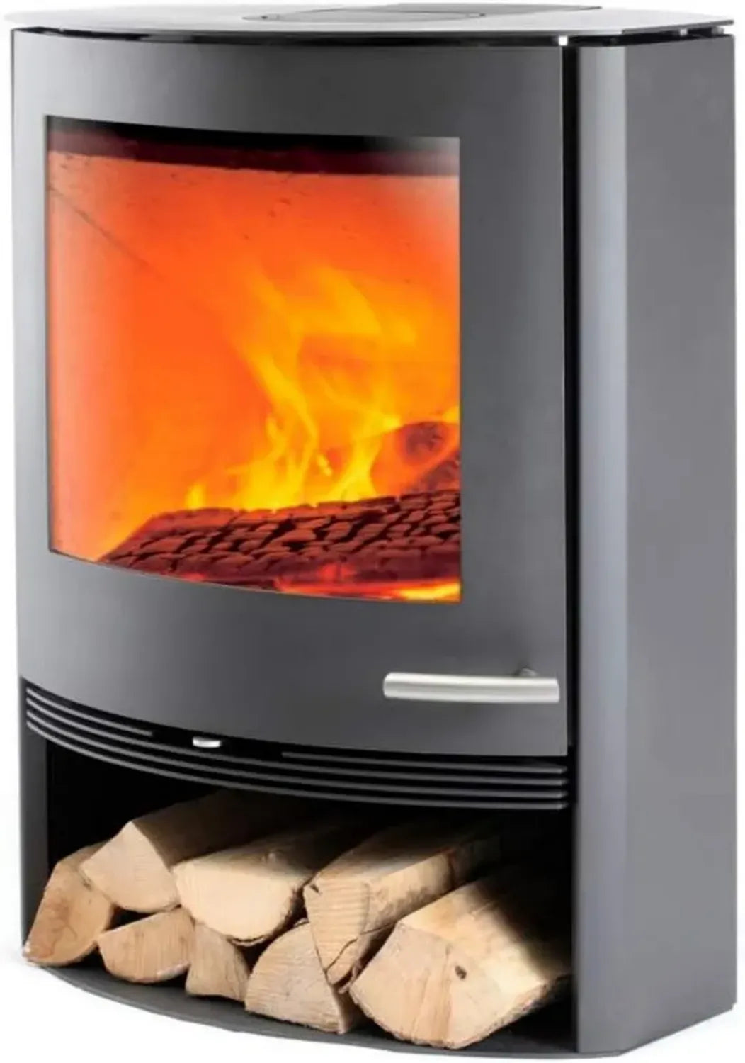 TermaTech TT22 Holzofen aus schwarzem Stahl, Energieklasse A+