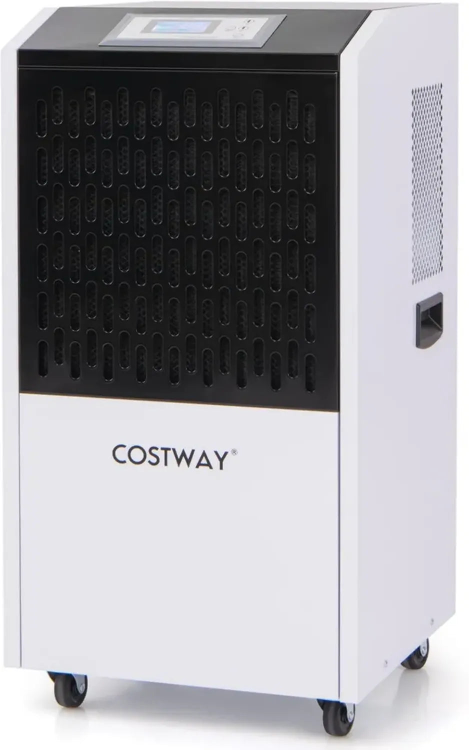 Effizienter 118 L Industrie-Luftentfeuchter mit 24-Stunden-Timer und Ablaufschlauch, mobil auf 4 Rädern, ideal für Keller, Lager und Baustellen bis 790 m²