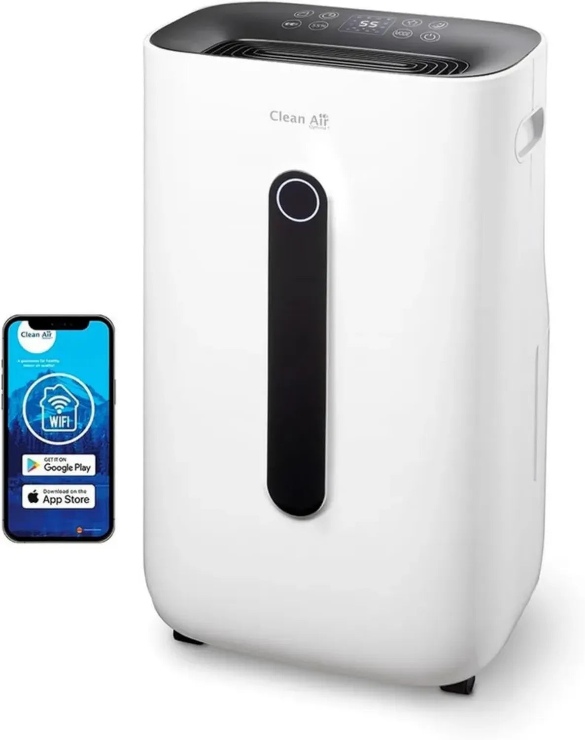Intelligenter Luftentfeuchter mit 25L/Tag Kapazität, HEPA-Filter, Ionisator & UV-C – Ideal für Räume bis 90m²