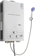 Tragbarer 16L LPG Durchlauferhitzer 32KW mit Duschset für Camping & Wohnmobile, Niederdruckstart ab 0,15 bar