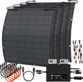Solarway 900W Balkon-Solaranlage mit 800W Wechselrichter und flexiblen 225W Solarmodulen - Inklusive Kabelbinder, keine Halterung erforderlich