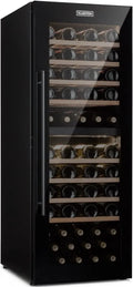 Klarstein Zweizonen-Weinkühlschrank mit UV-Schutz, 77 Flaschen Kapazität, Temperaturbereich 5-20°C, Freistehend mit Glastür
