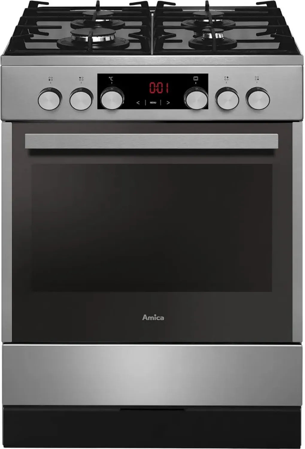 Amica Gasherd mit Elektrobackofen, Timer & SoftClose, Umluftfunktion