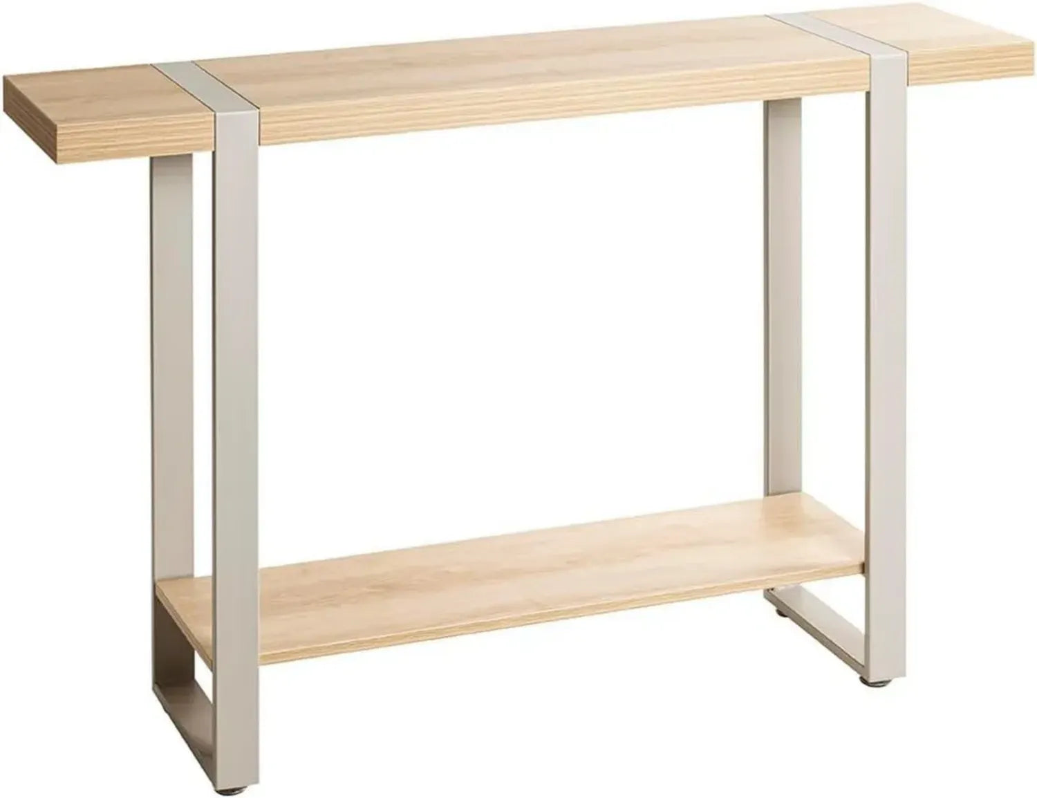 Moderne Konsolentisch aus Eichenholz und Metall in Kaschmirgrau, 120x82x30 cm