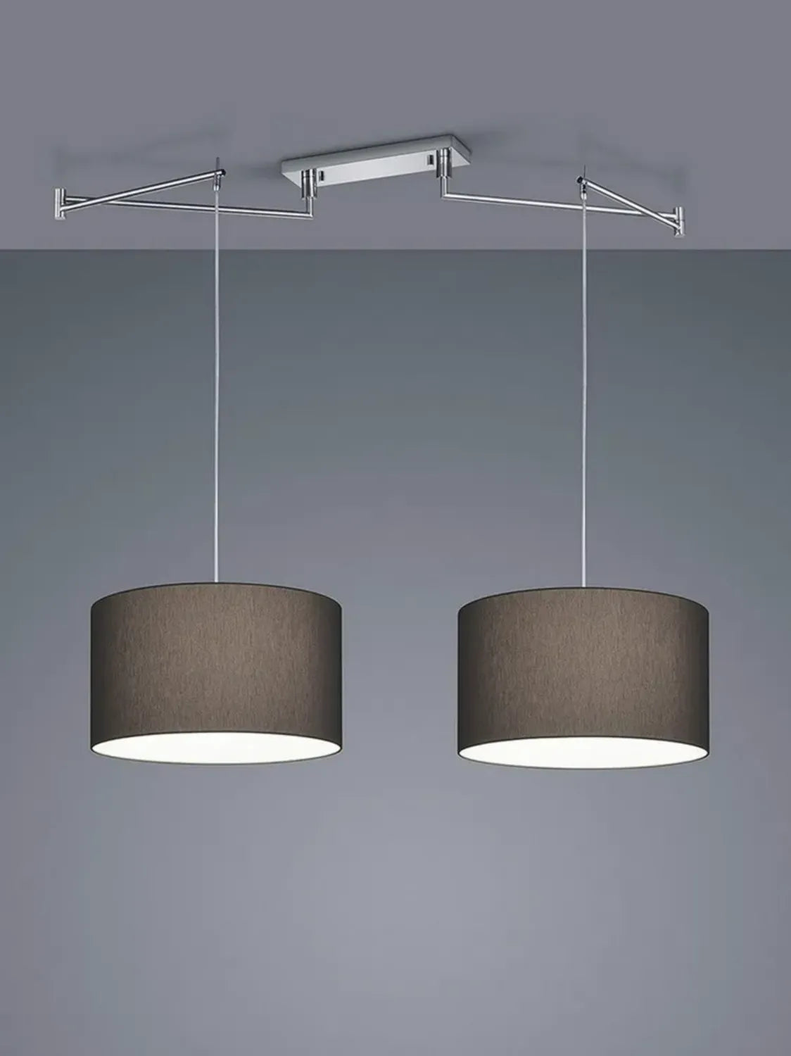 Helestra Certo Doppel-Pendelleuchte, anthrazit, rundes Design