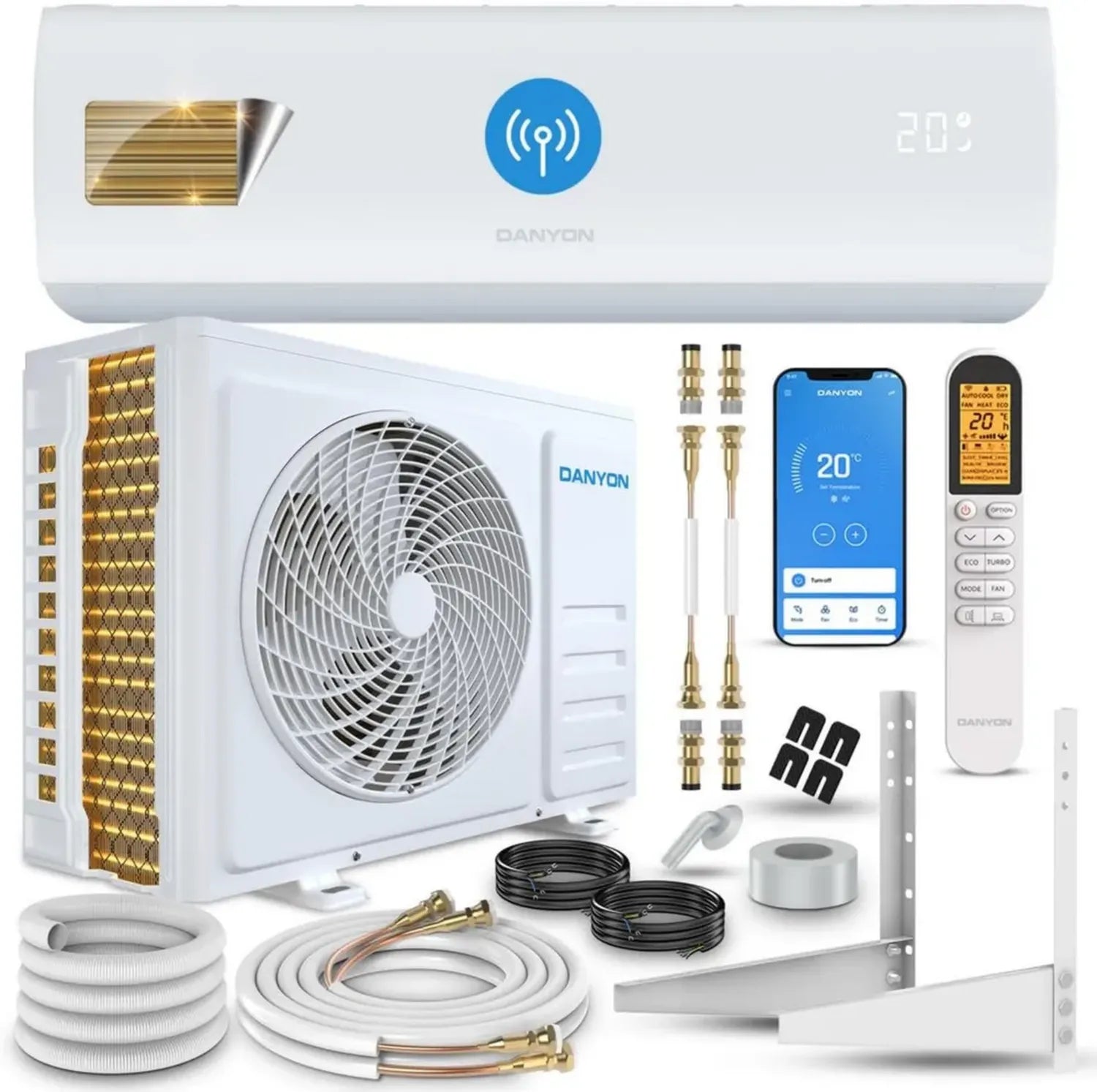 Danyon Inverter Klimaanlage 12000 BTU, Heizfunktion & WiFi, bis 55qm, leise