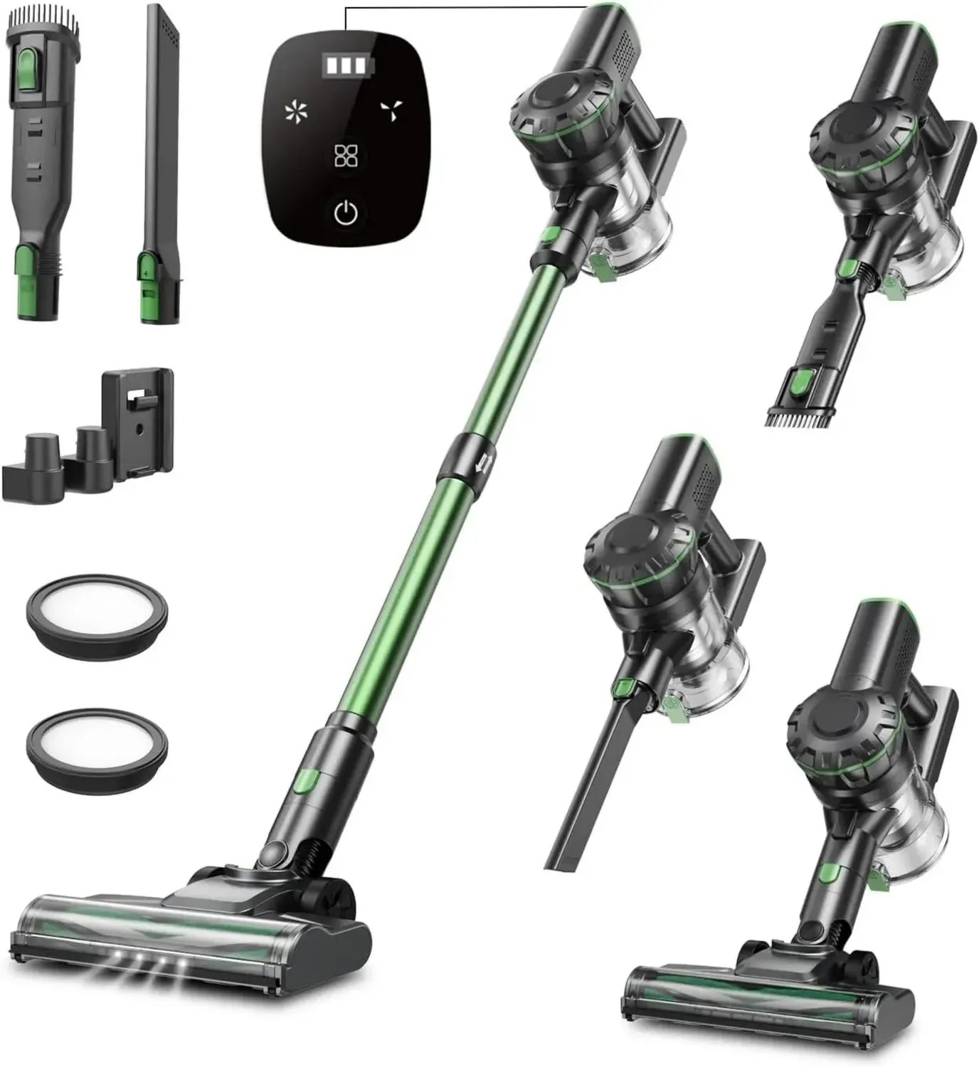 Kabelloser Vexilar Staubsauger, 60 Min Laufzeit, 550W Leistung, LED-Display, leise, für Hartböden und Tierhaare