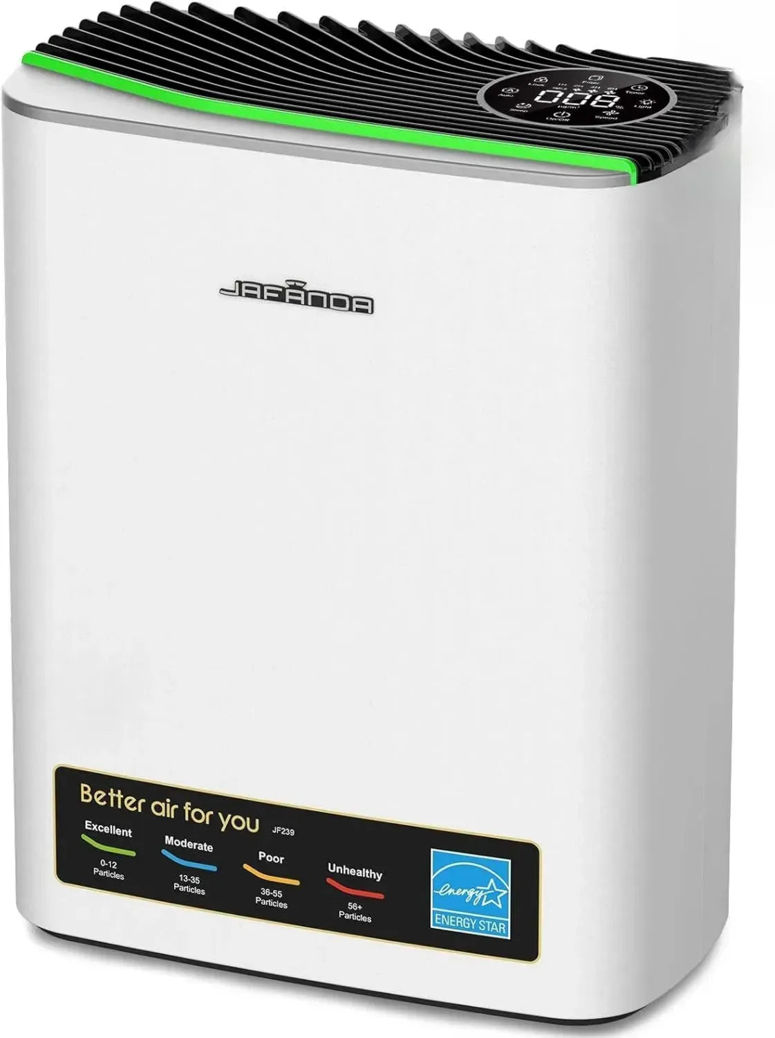Jafända HEPA-Luftreiniger mit Aromadiffuser & Aktivkohlefilter, für Allergiker, entfernt Schimmel, Staub, Pollen, CADR 268 m³/h (Silber)