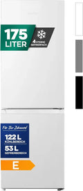 Heinrichs Kühl-Gefrierkombination 175L, Edelstahl, leise 39dB, LED-Beleuchtung, 7 Temperaturstufen
