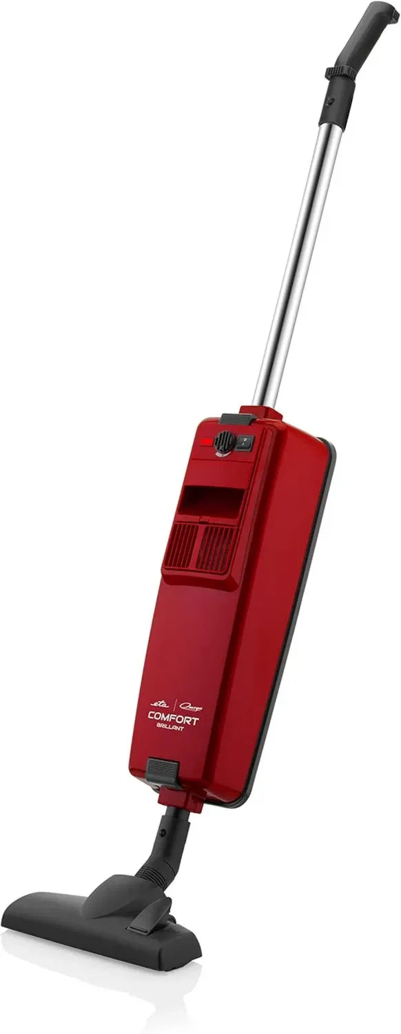ETA Omega Handstaubsauger mit Beutel, Parkett- und Polsterdüse, ideal für Tierhaare, Rot