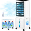 Mobiles Klimagerät 12L, 60W mit Timer und Fernbedienung, 3 Modi, Leiser Luftkühler 40dB, Oszillation 120°, Abnehmbarer Wassertank, Ideal für Zuhause und Büro