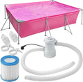 Großer aufblasbarer Pool mit Stahlrahmen, 300 x 207 x 70 cm, pink