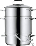 WMF Dampfentsafter Induktion 7L mit Glasdeckel, Polierter Edelstahl