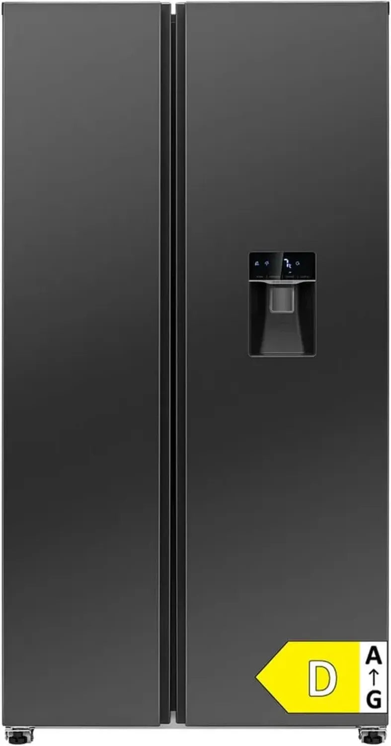 Bomann® Side-by-Side Kühlschrank mit Wasserspender, NoFrost, Energieklasse D, 177 cm, 5 Jahre Kompressor-Garantie, MultiAirflow, dunkles Inox